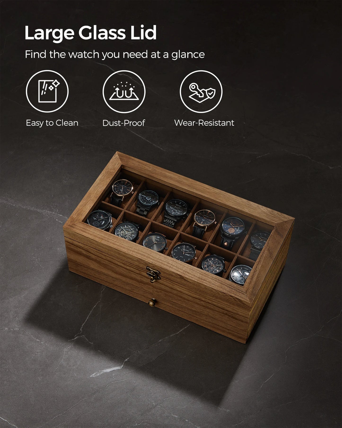 12-Slot 2-Tier Watch Display Case