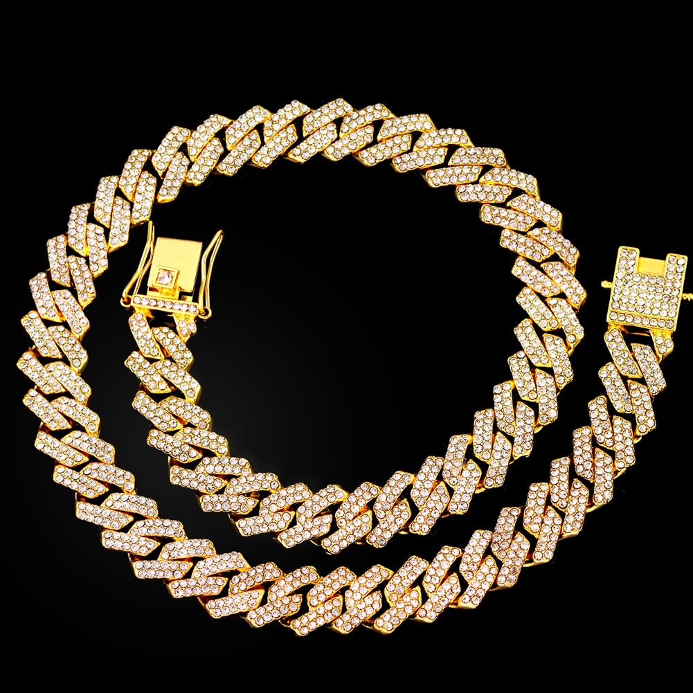 16/18/20/22/24inch Prong Iced Out Cuban Link Chain