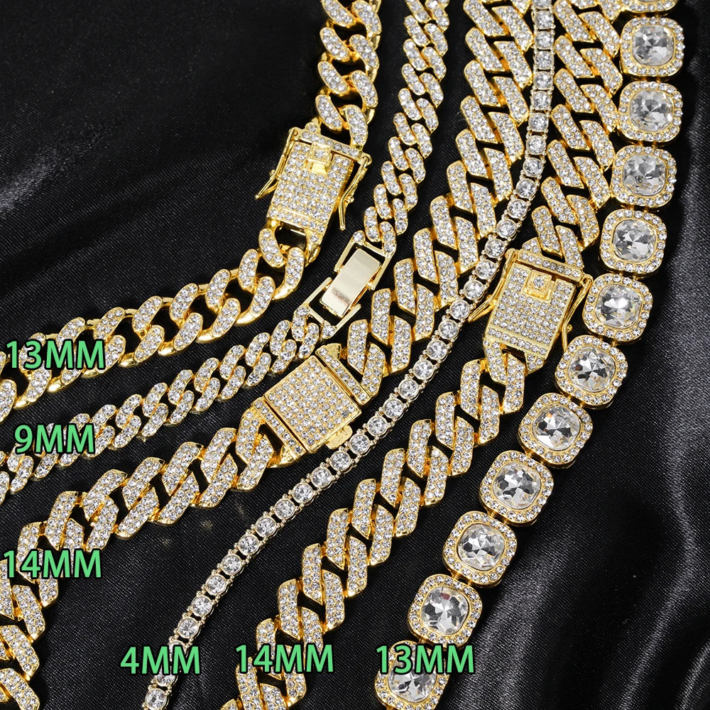 3pcs Iced Out Paved Rhinestones collection