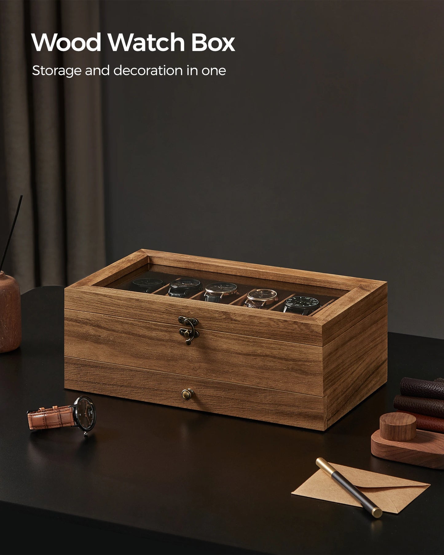 12-Slot 2-Tier Watch Display Case