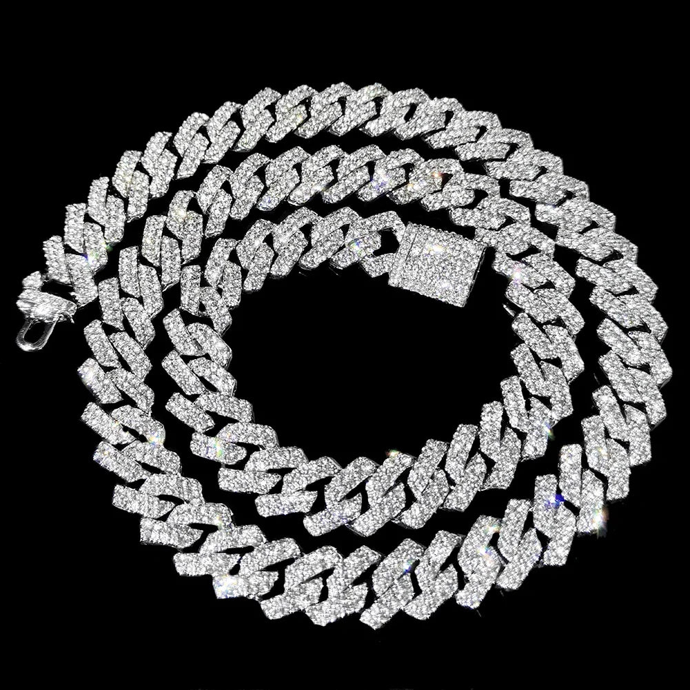 16/18/20/22/24inch Prong Iced Out Cuban Link Chain