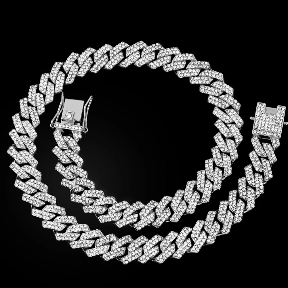 16/18/20/22/24inch Prong Iced Out Cuban Link Chain