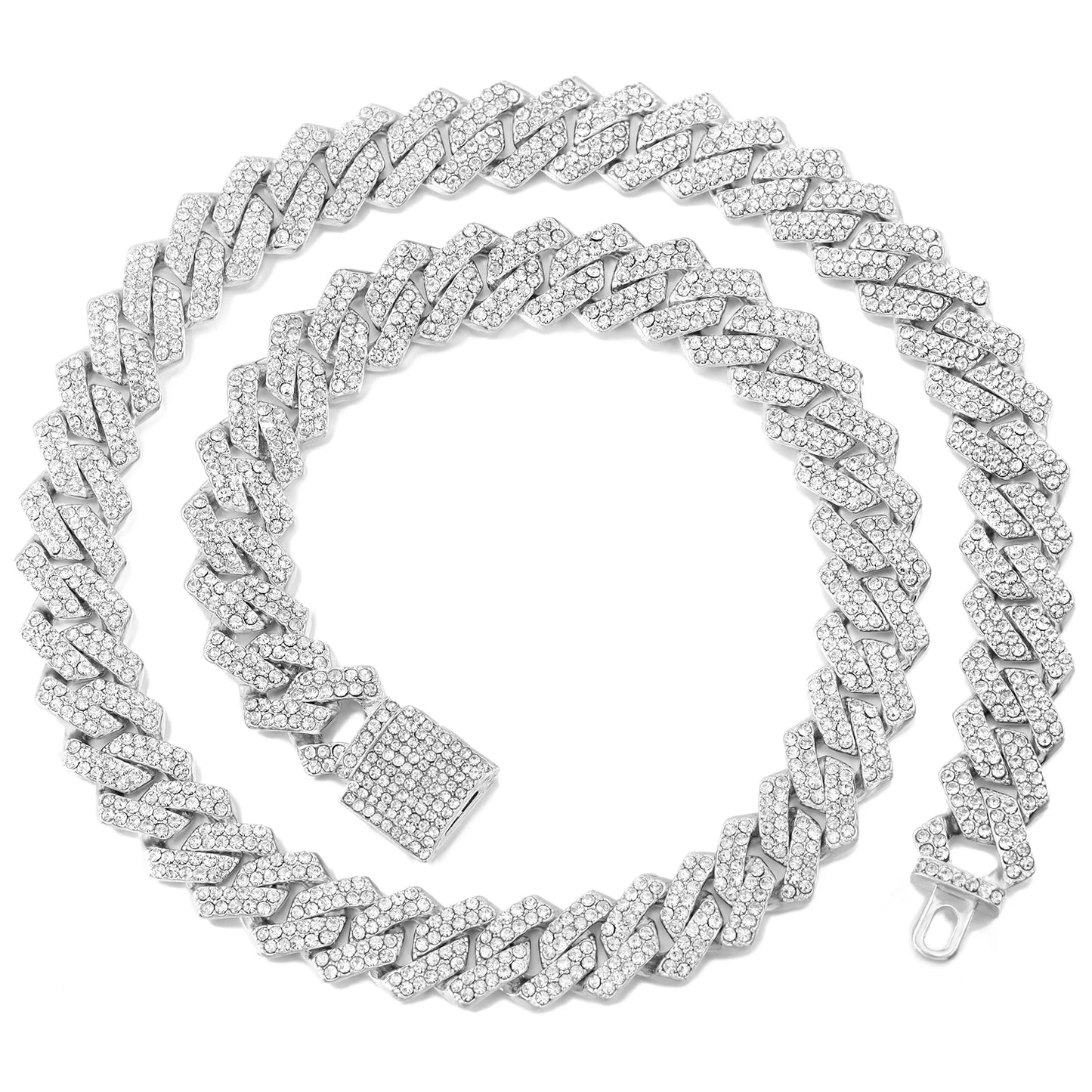 16/18/20/22/24inch Prong Iced Out Cuban Link Chain