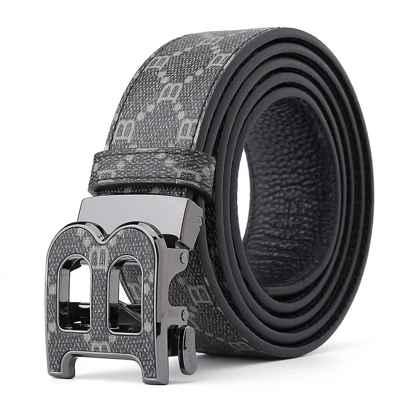 3.4cm Leather Luxury Brand Designer Buckle belt
