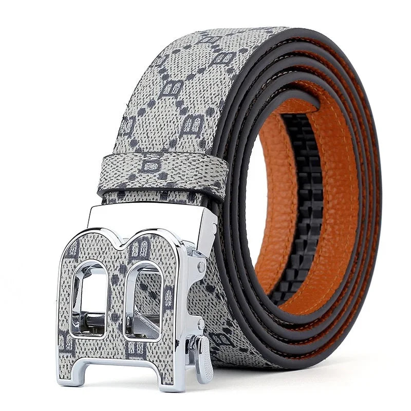 3.4cm Leather Luxury Brand Designer Buckle belt