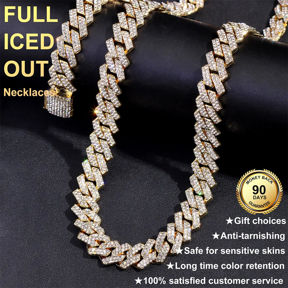 16/18/20/22/24inch Prong Iced Out Cuban Link Chain