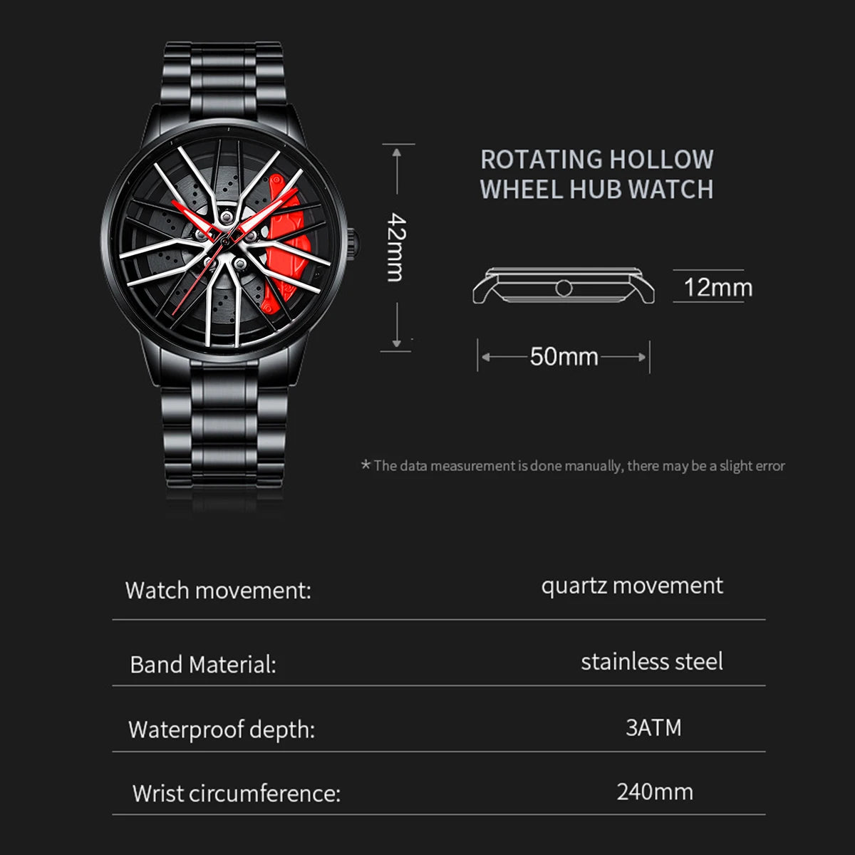 2025 New Rotating Dial Quartz Movement Stainless Steel watch