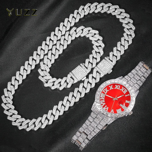 3pcs Iced Out Paved Rhinestones collection