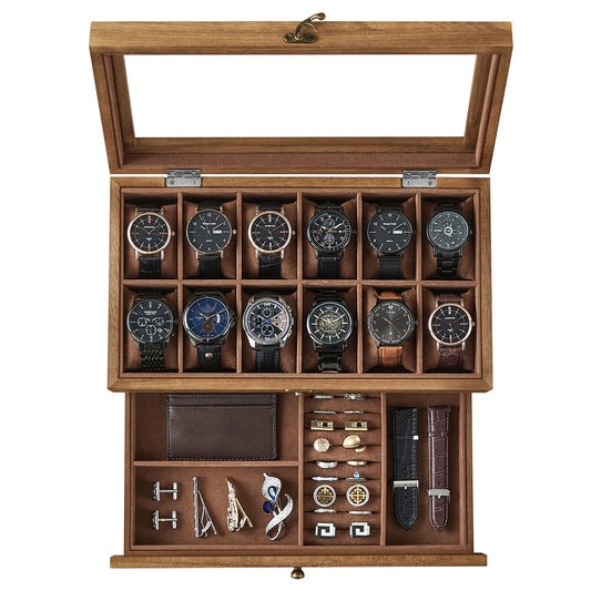 12-Slot  2-Tier Watch Display Case