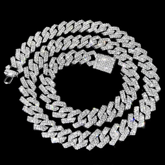16/18/20/22/24inch Prong Iced Out  Cuban Link Chain