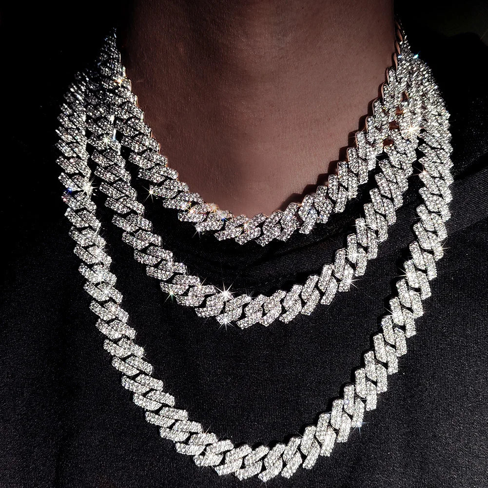 16/18/20/22/24inch Prong Iced Out  Cuban Link Chain