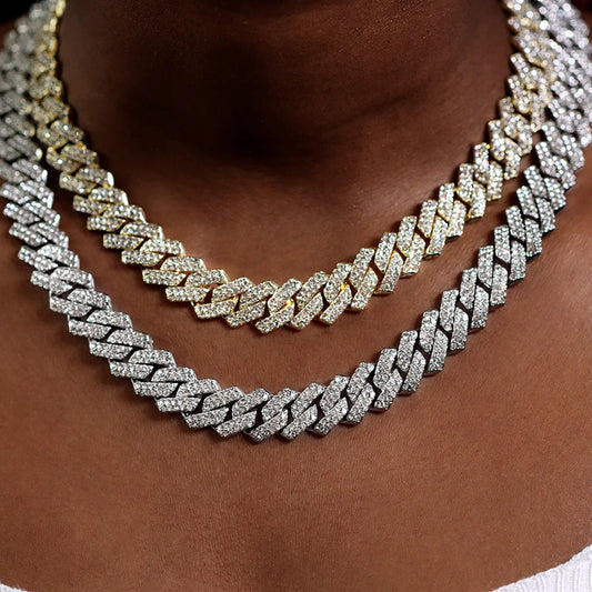 16/18/20/22/24inch Prong Iced Out  Cuban Link Chain